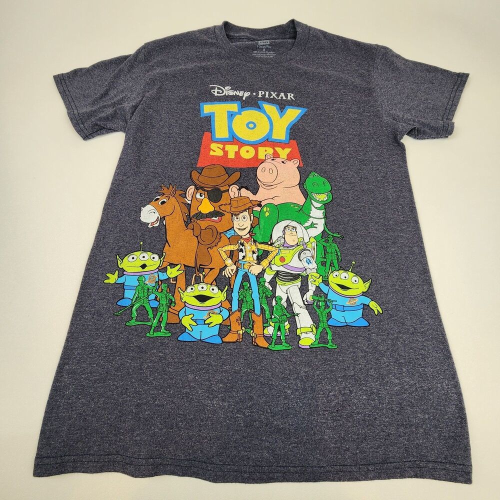 Disney Pixar Toy Story Graphic T Shirt Gray Characters Men's M